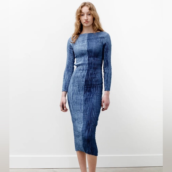 Azur Dresses & Skirts - Azur Silk Plissé dress, Indigo two tone, M